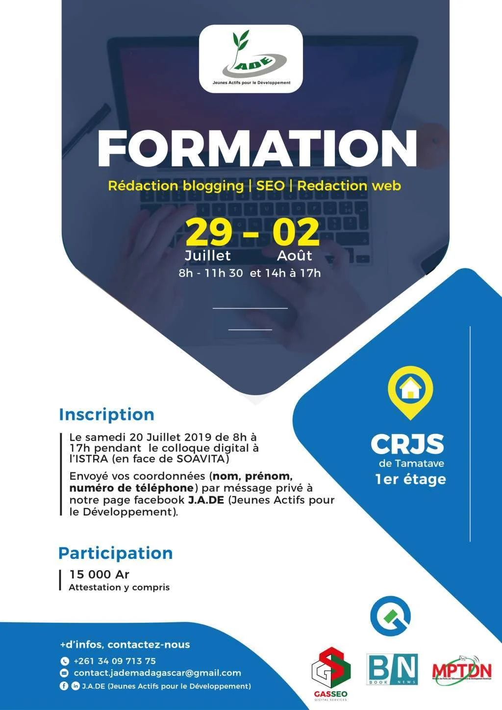Poster — Training on Blog Writing, SEO, and Web Copywriting